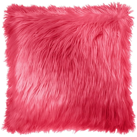 Mainstays Flokati Decorative Throw Pillow, 16" x 16", Fuschia Burst