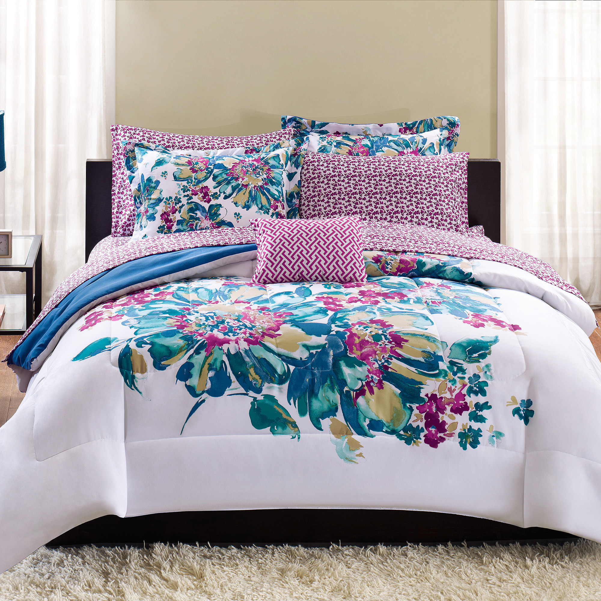 Mainstays Floral Bed in a Bag Bedding Set - Walmart.com