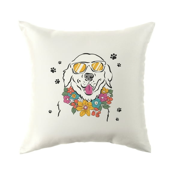 Mainstays 16 in x 16 in Floral Dog Outdoor Pillow, Multi-color