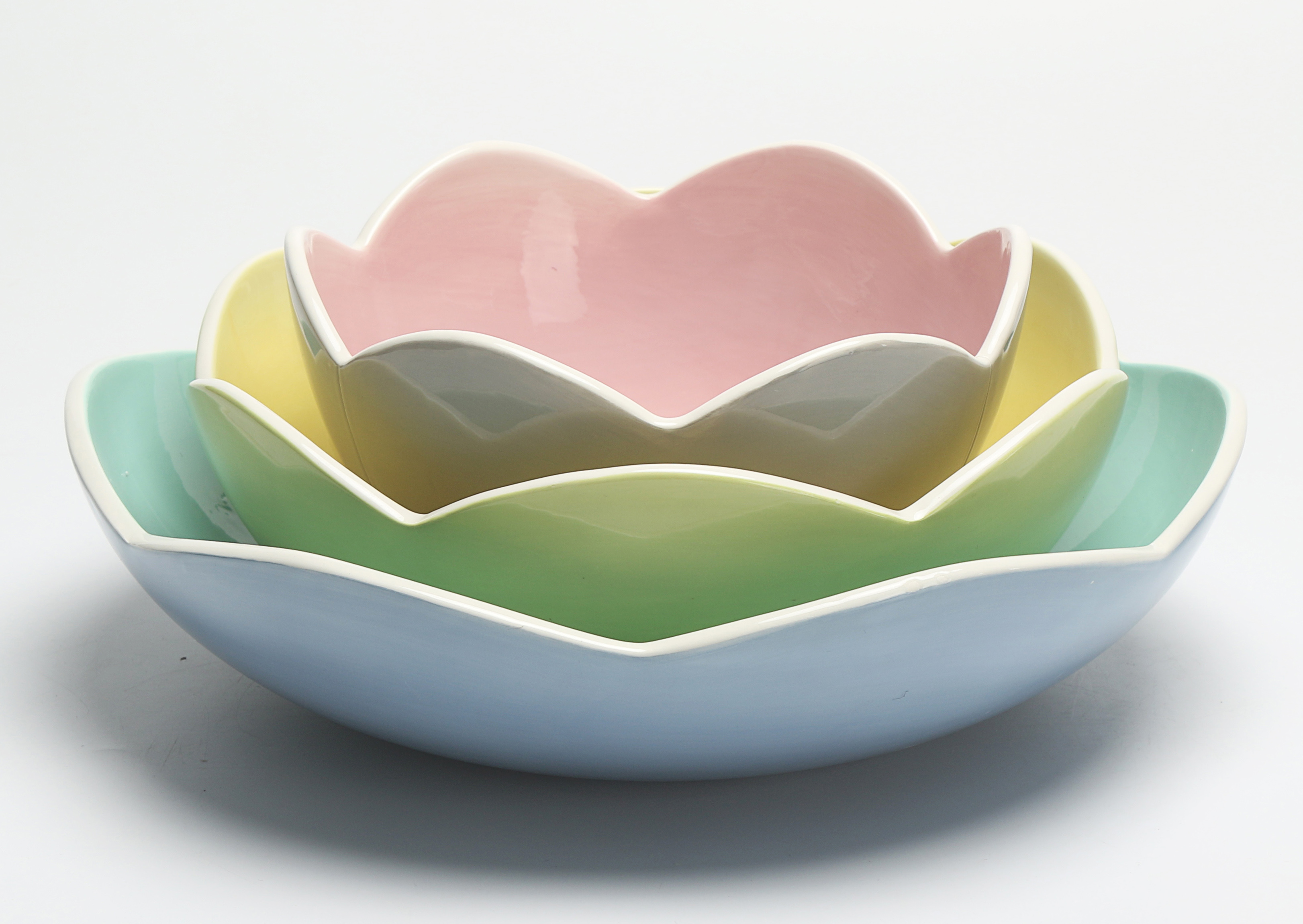 Mainstays Floral Shaped Ceramic Nested Bowl, Set of 3 - image 1 of 5