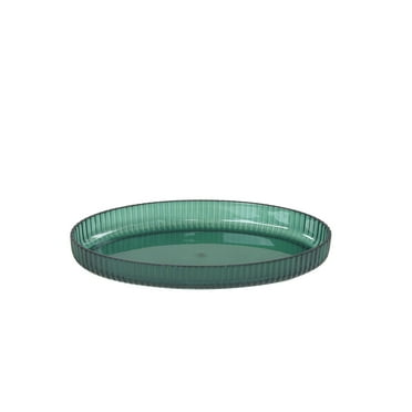 Mainstays Fluted Tray for Bathroom Green Plastic
