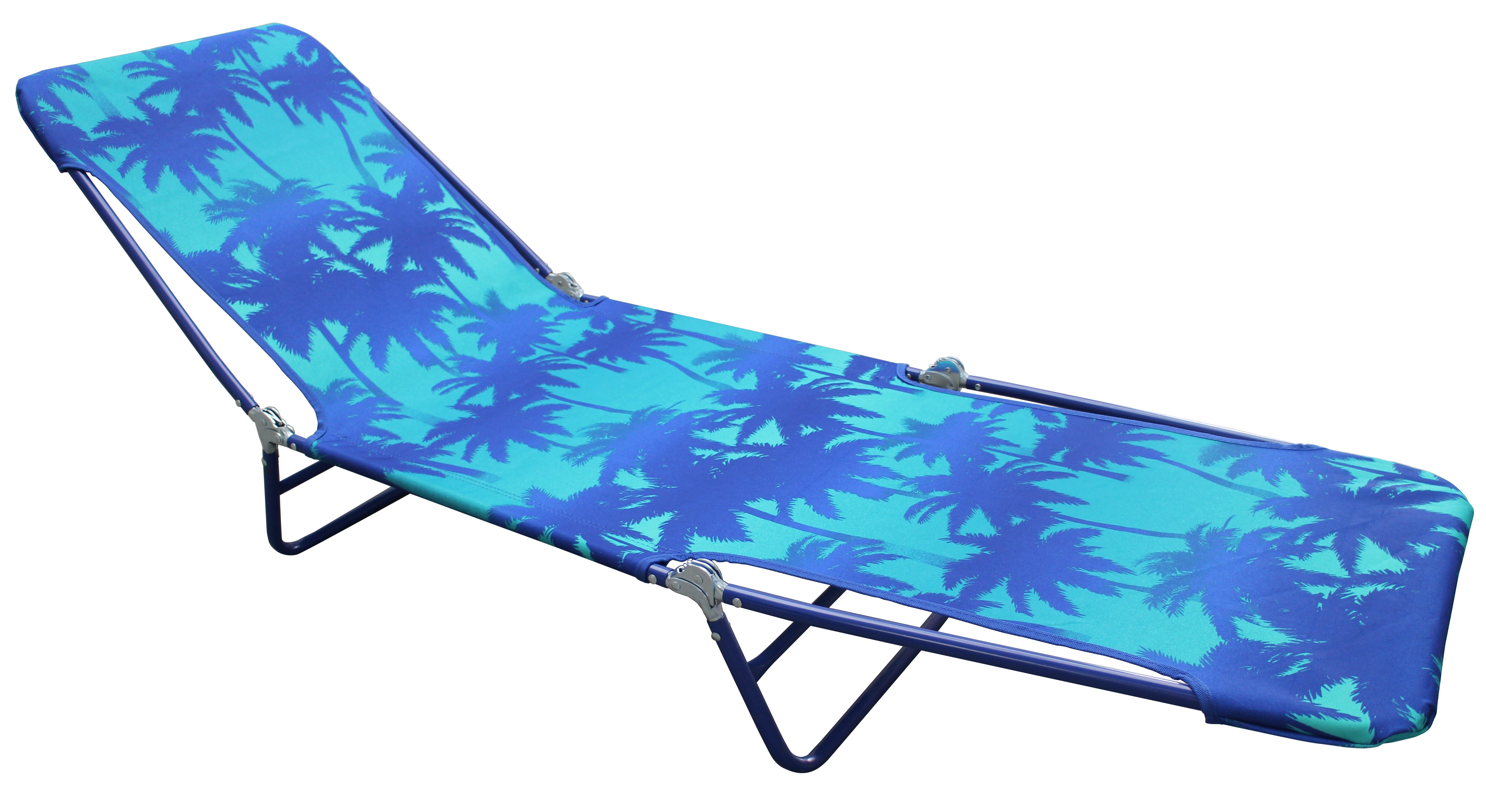 Mainstays Folding Adjustable Back Fabric Beach Lounger Sunset Palm