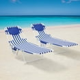 thumbnail image 1 of Mainstays Folding Backpack Face-Down Beach Fabric Lounger, Blue & White Stripe, 2 Pack, 1 of 11