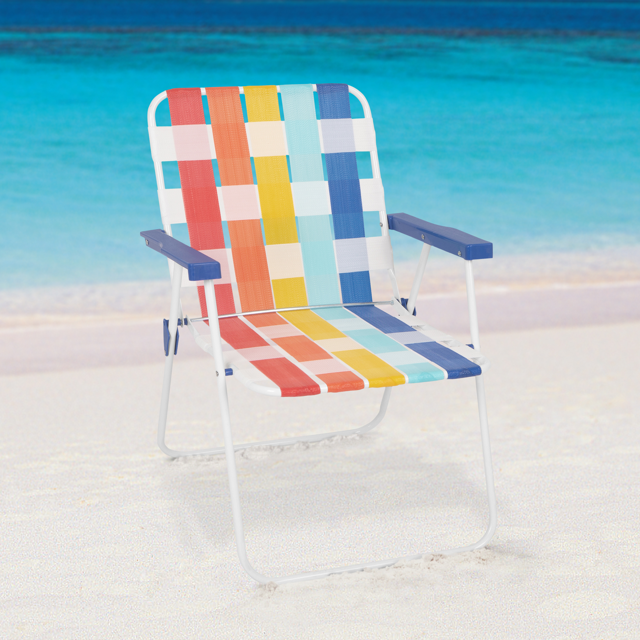 Mainstays Folding Beach Web Chair, Multicolor - image 1 of 9