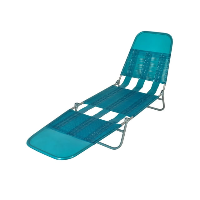Mainstays Folding Jelly Chaise Lounge Chair, Turquoise