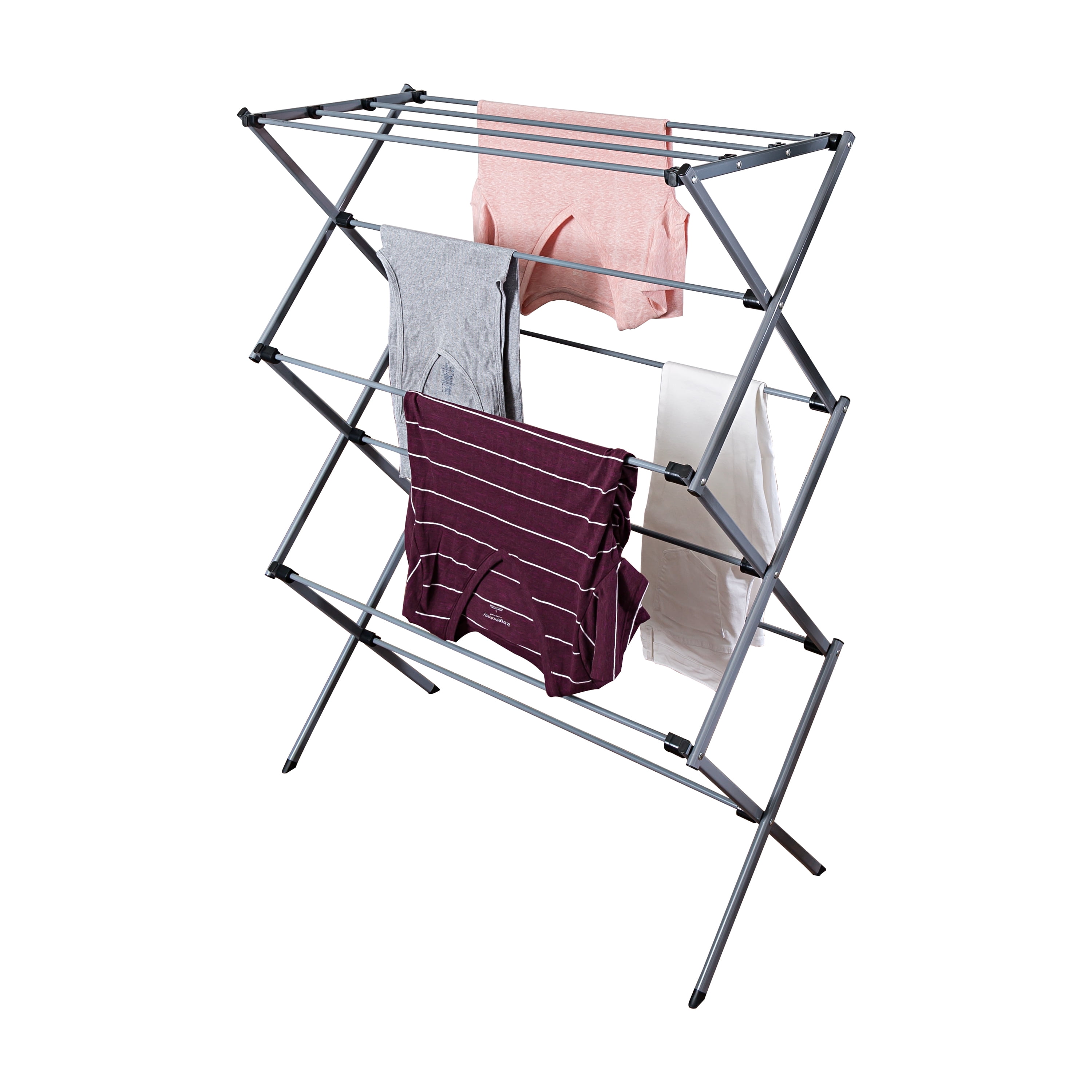 Mainstays Folding Metal Clothes Drying Rack Silver Walmart