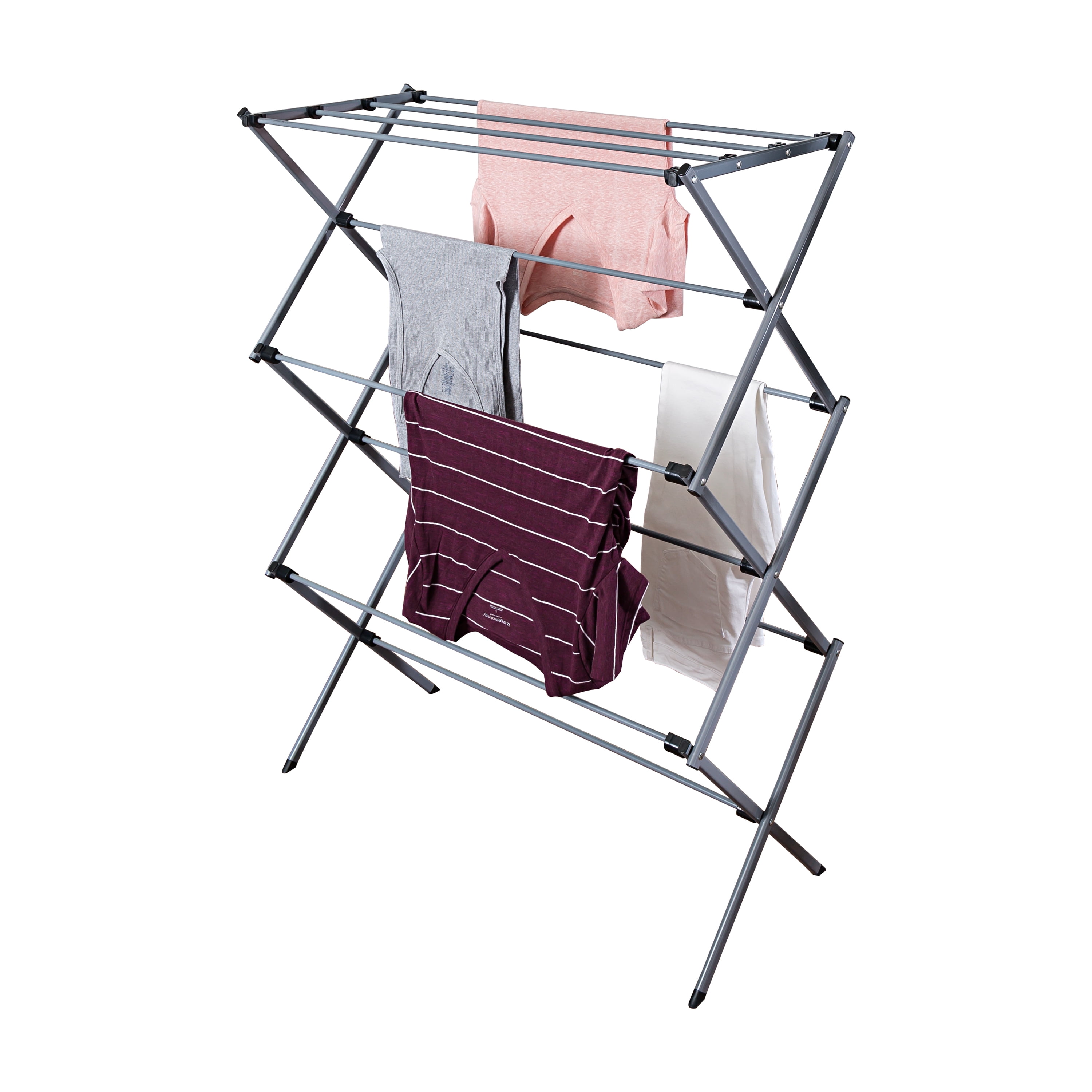 Mainstays Oversized Collapsible Steel Laundry Drying Rack, Silver 