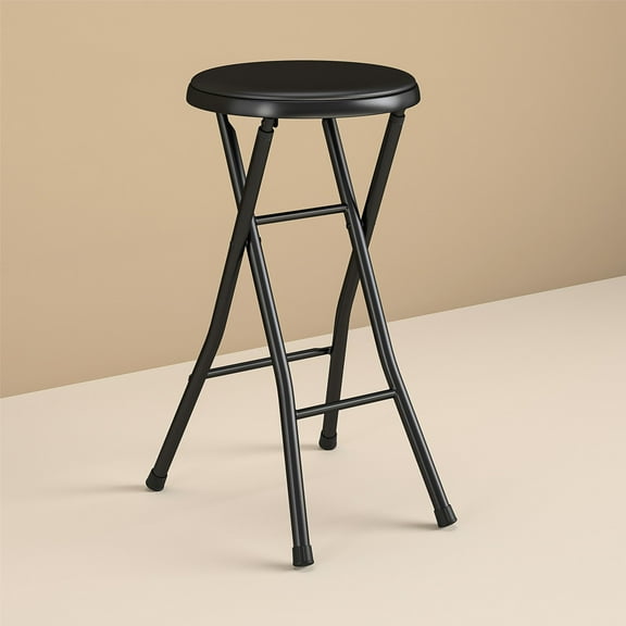 Mainstays 24" Vinyl Padded Folding Stool, Black