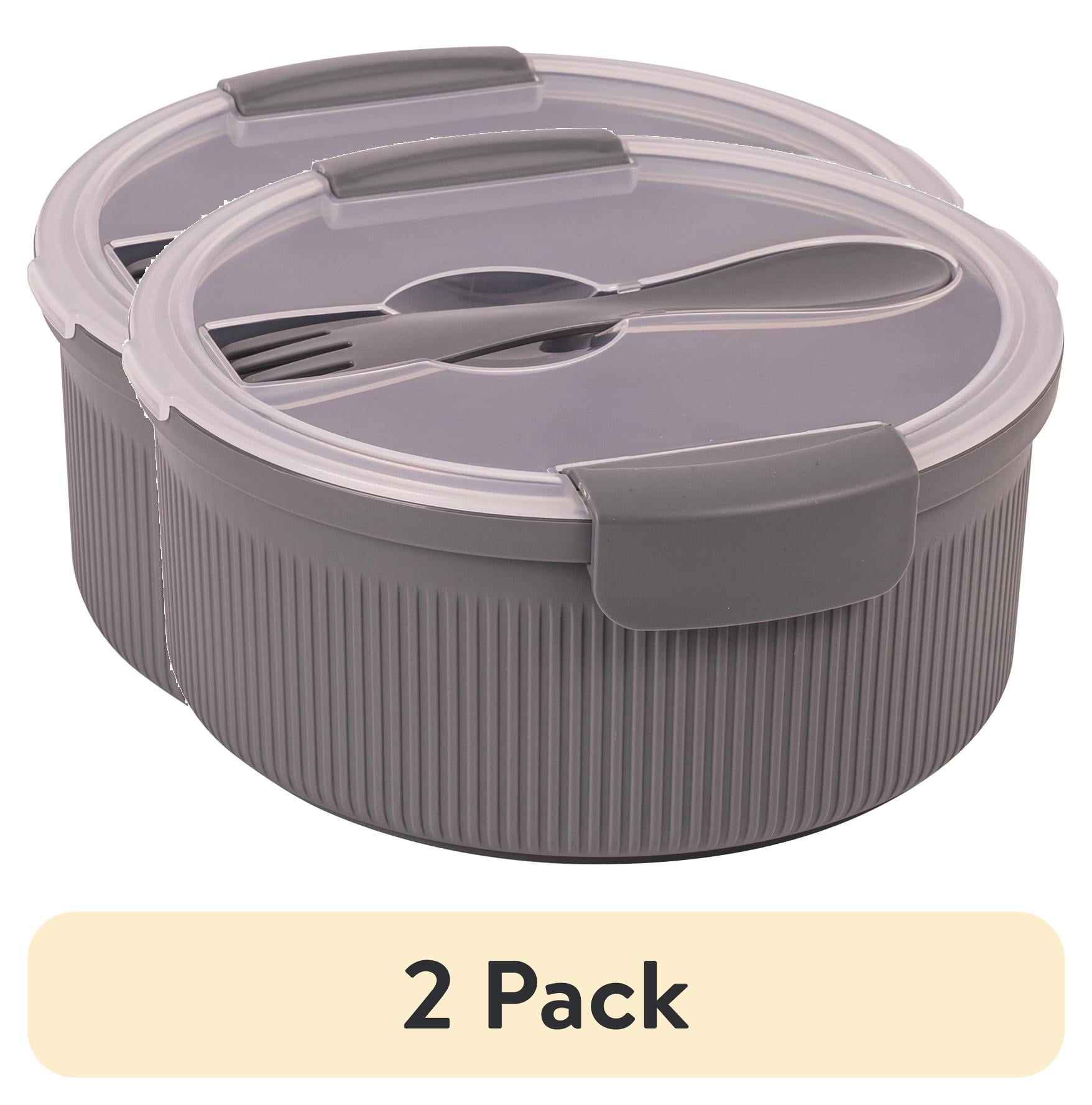 (2 pack) Mainstays Food Storage Container, Round, Grey, 47oz Capacity