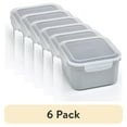 (6 pack) Mainstays Food Storage Container, Square Gray 42oz Capacity