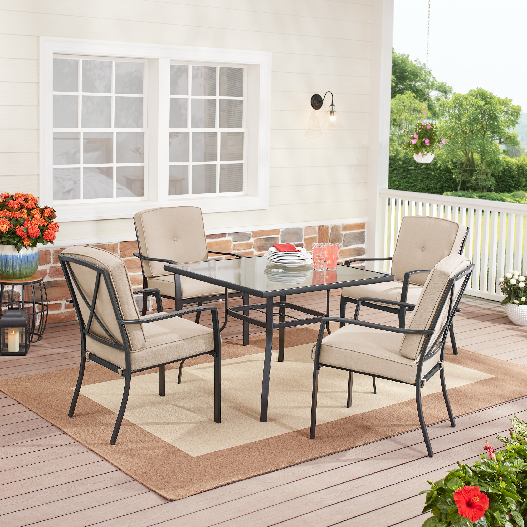 Mainstays Forest Hills 5 Piece Patio Dining Set - Beige - image 1 of 1