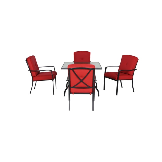 Mainstays Forest Hills 5 Piece Patio Dining Set Red