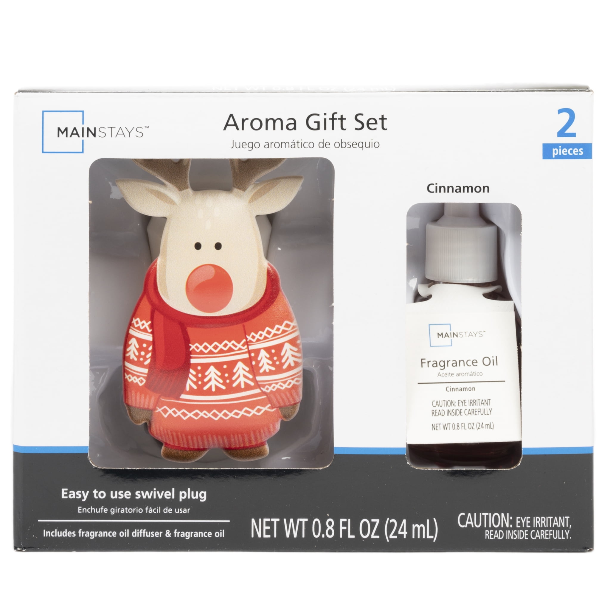 Mainstays Fragrance Oil plug in Diffuser Gift Set, Cozy Reindeer