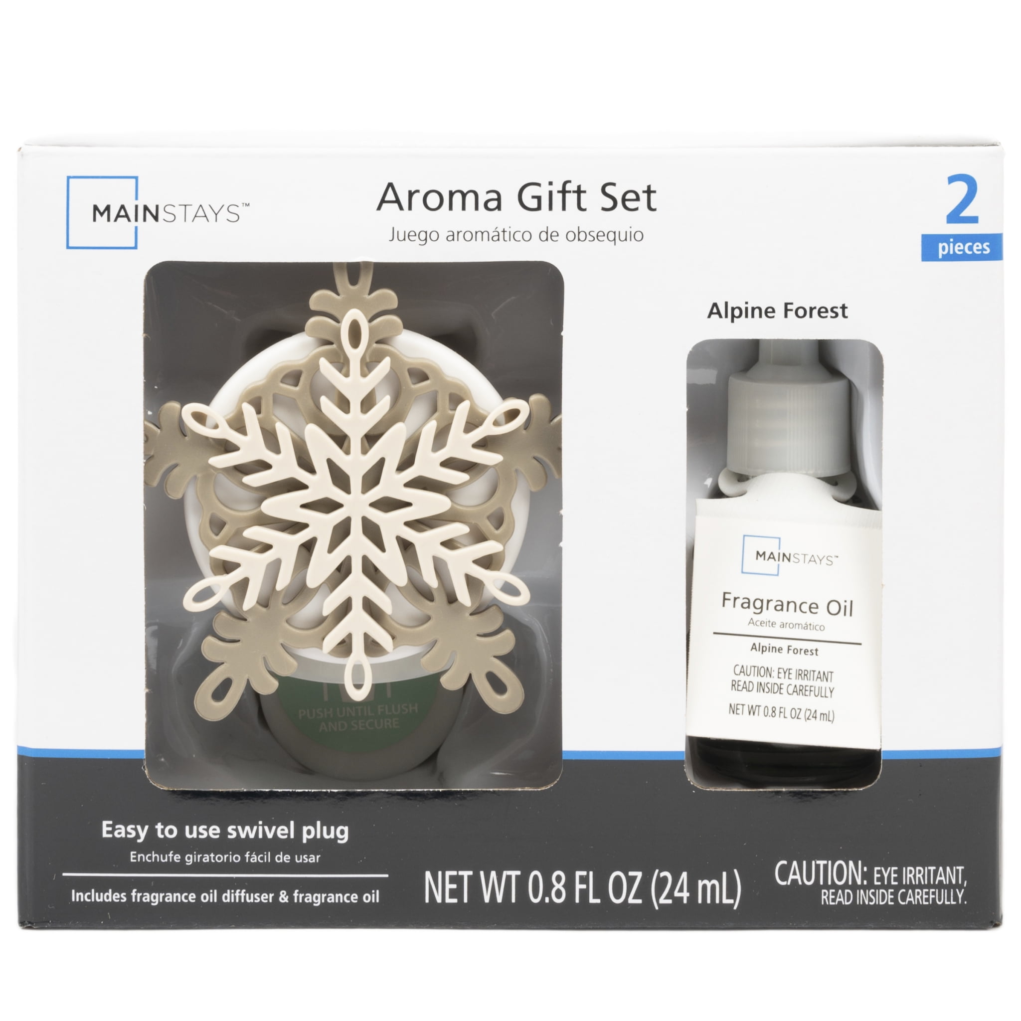 Mainstays Fragrance Oil plug in Diffuser Gift Set, Snowy, Mainstays