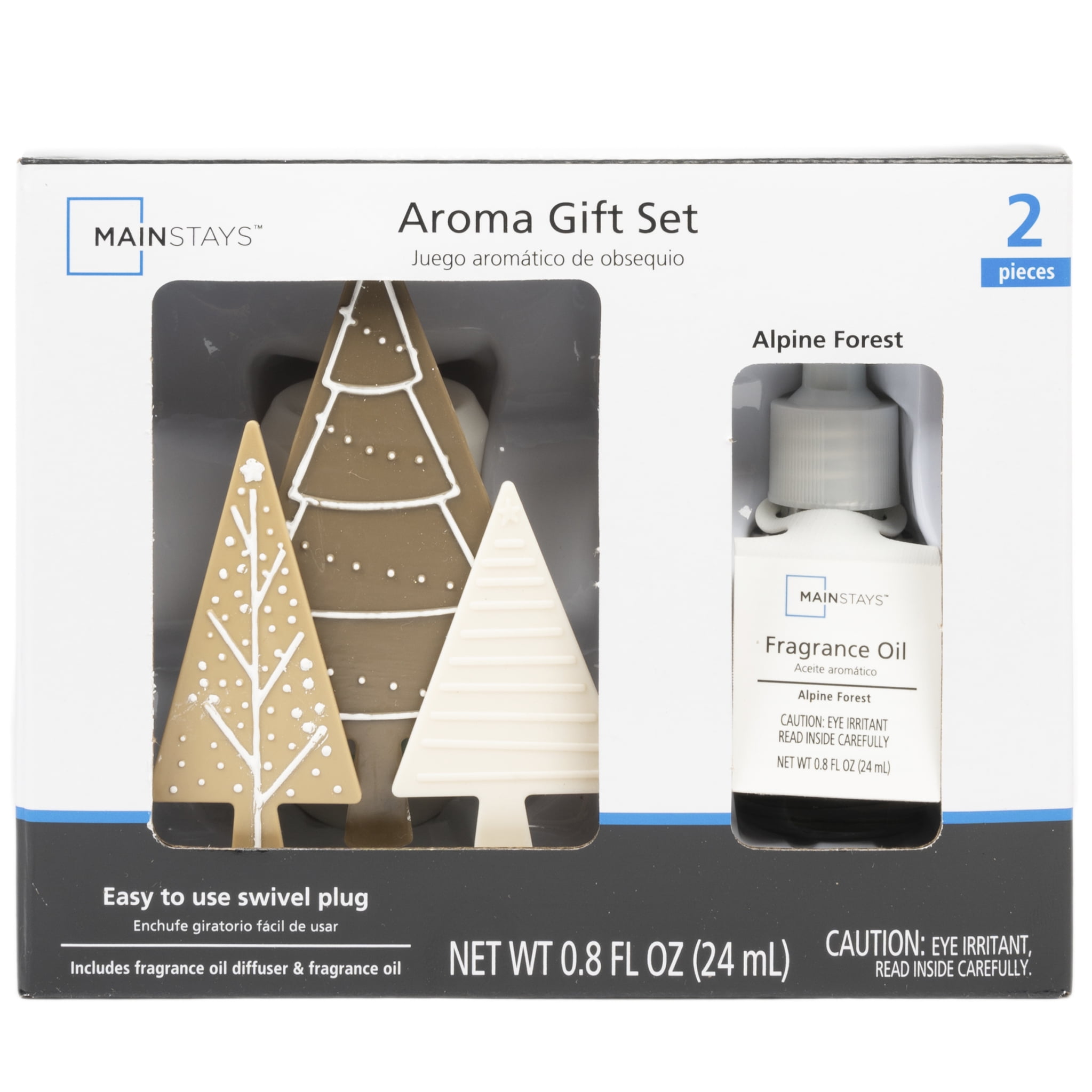 Mainstays Fragrance Oil plug in Diffuser Gift Set, Wooded Tree