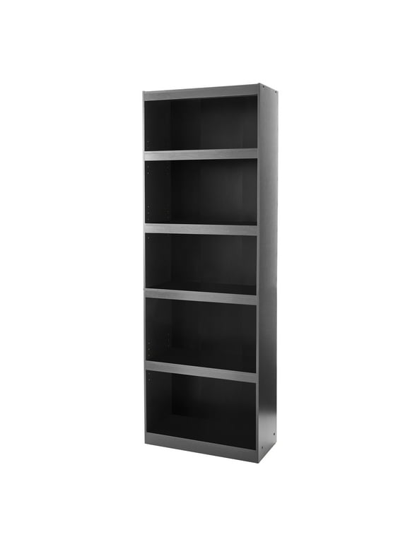 Mainstays Framed 5-Shelf Bookcase, True Black Oak