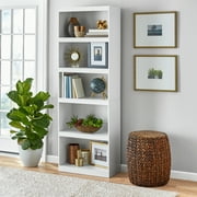 Mainstays Framed 5-Shelf Bookcase, White