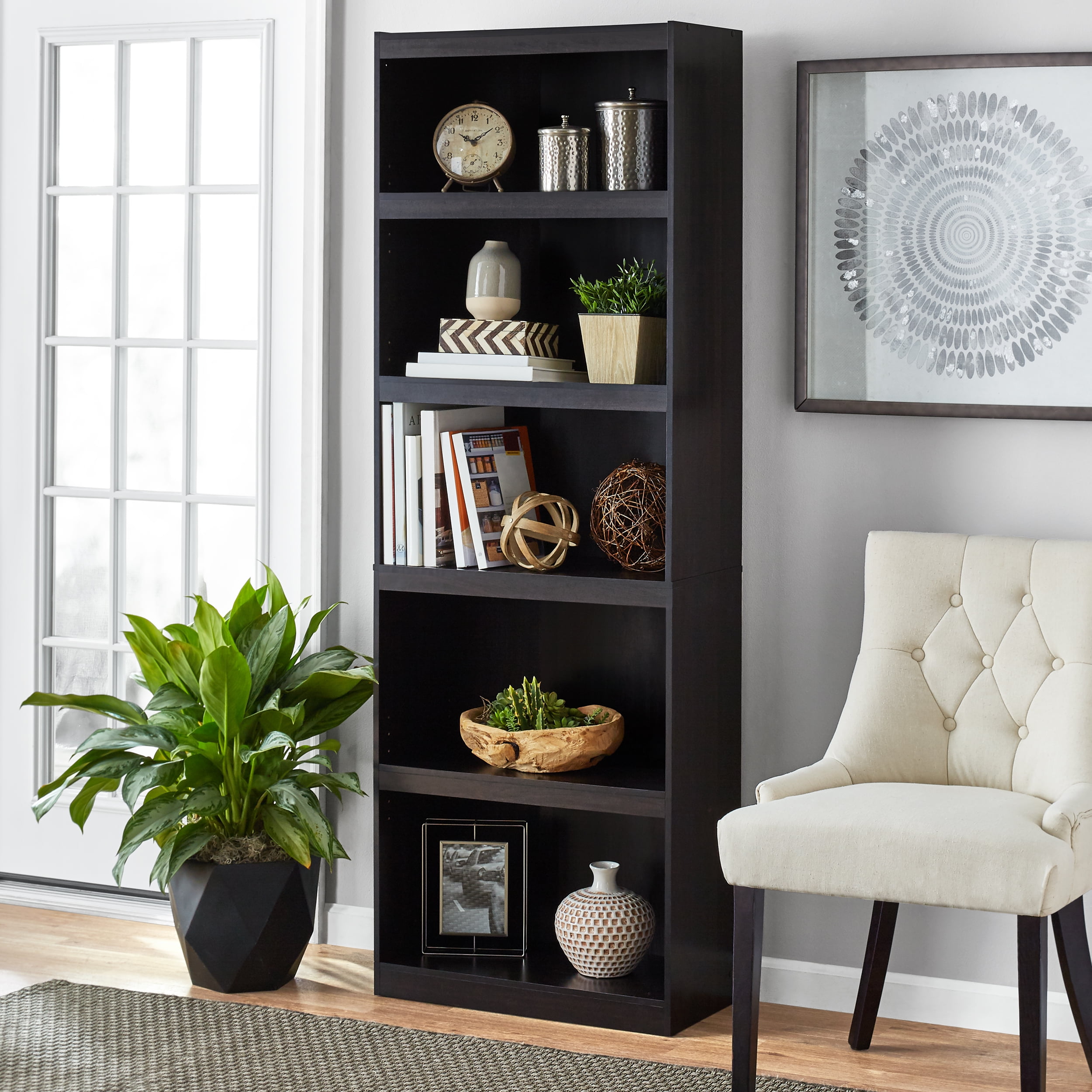 Mainstays 5 Shelf Bookcase Espresso