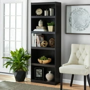 Mainstays Framed 5-Shelf Bookcase with Adjustable Shelves, Espresso