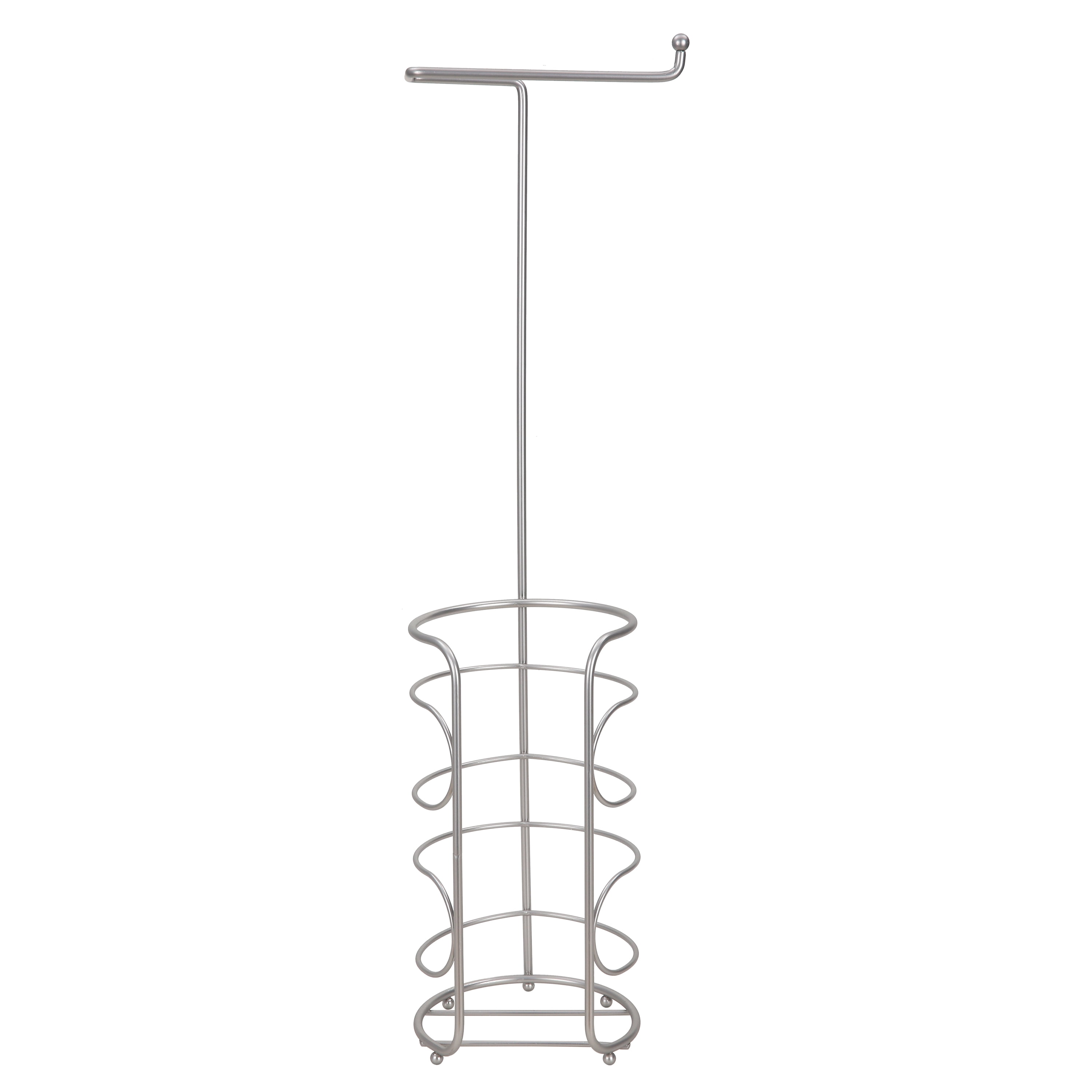 Mainstays Freestanding Satin Nickel Steel Toilet Paper Holder with ...