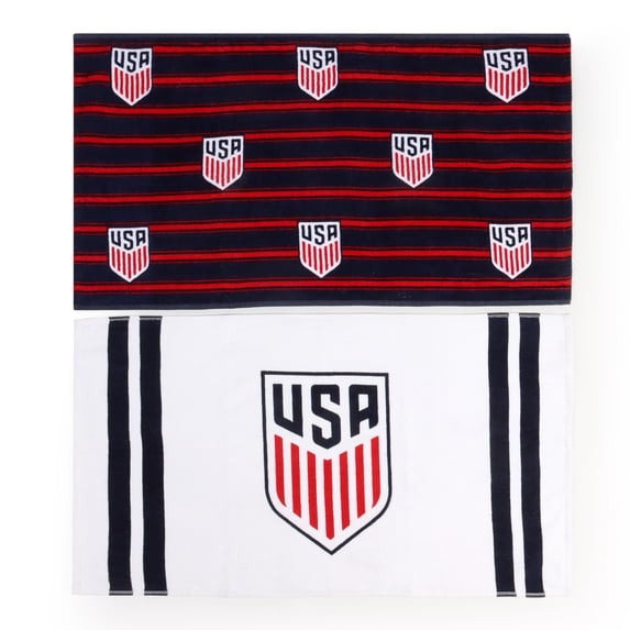 USA Rally Towel 2pk White and Blue, World Cup Stadium Fan Gear, 16" x 28"
