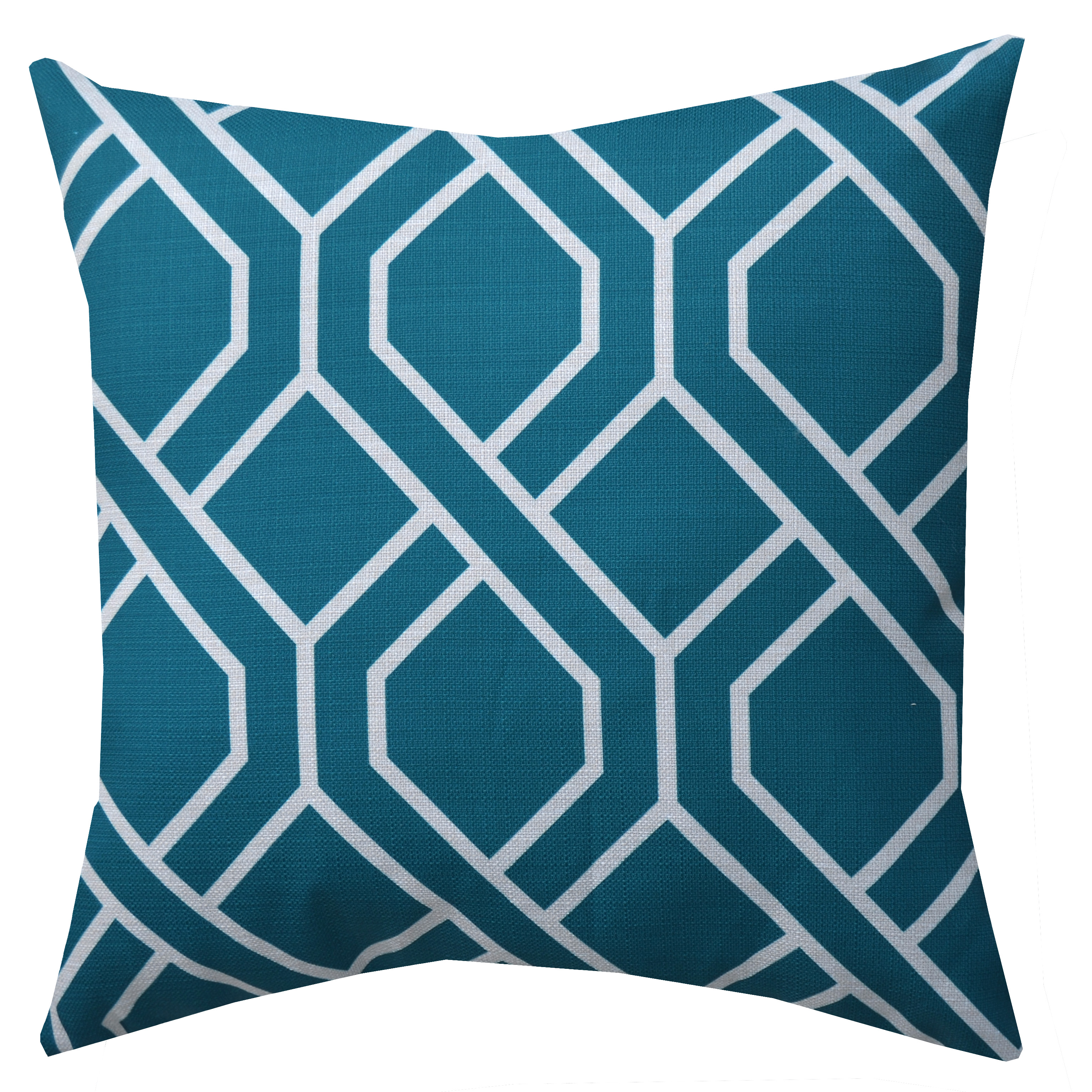Mainstays Fret Decorative Throw Pillow, Teal, 18", 1 Piece
