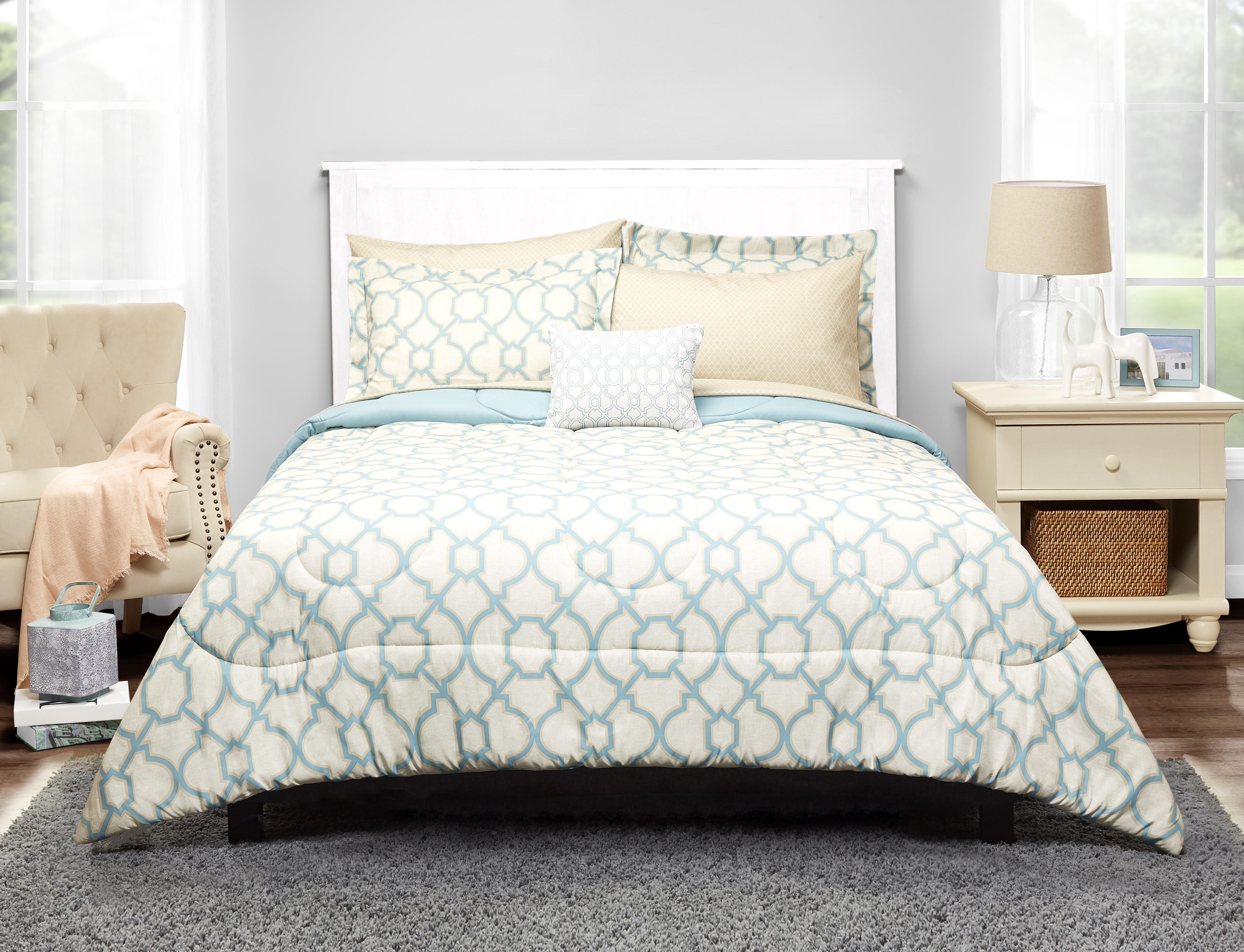 Mainstays Fretwork Bed in a Bag Bedding, Twin/Twin XL - image 1 of 2