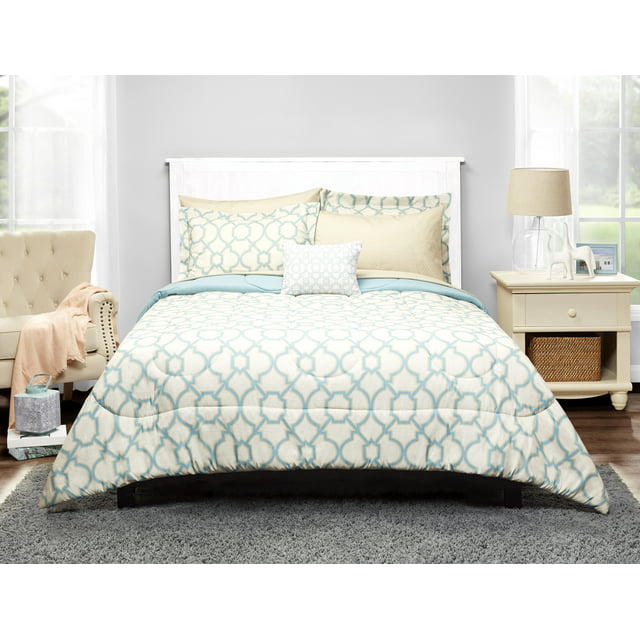 Mainstays Fretwork Bed in a Bag Bedding, Twin/Twin XL