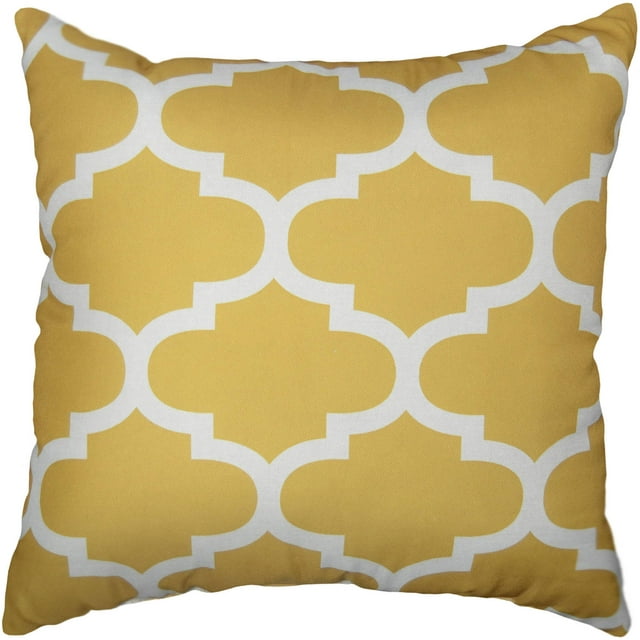 Mainstays Fretwork Square Decorative Pillow, 18" x 18", Gold, 1PC