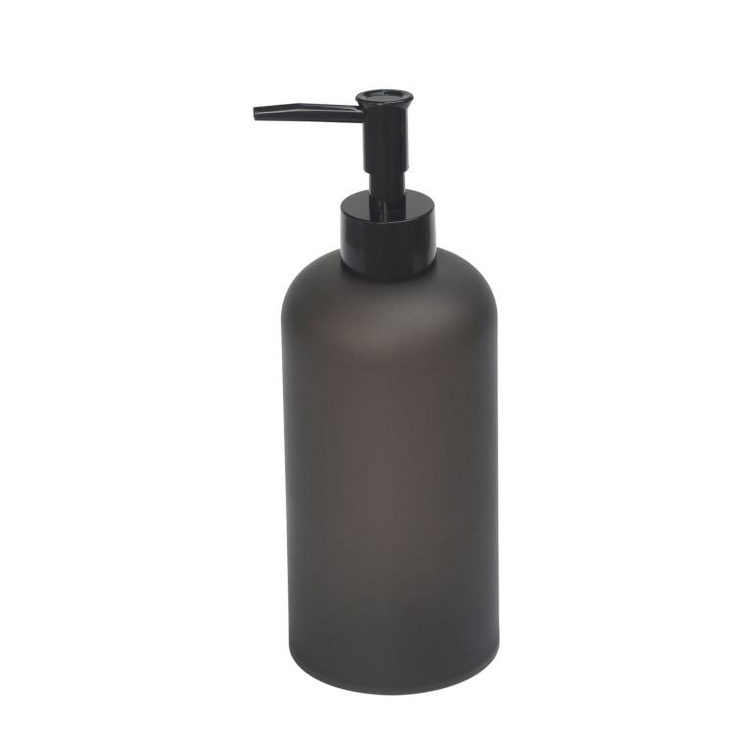 Frosted Black Plastic Soap Pump with Sleek Trim