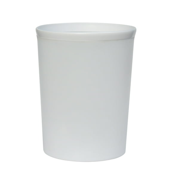 Mainstays Frosted Plastic Bathroom White Wastebasket, 2.1 gal
