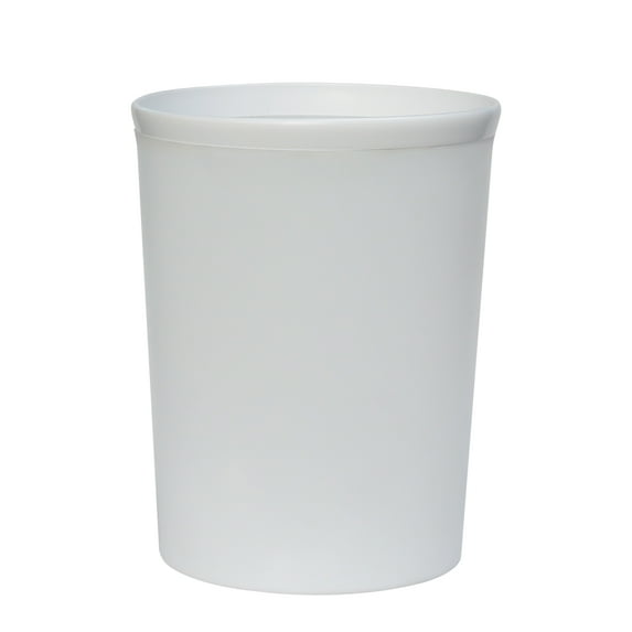 Mainstays Frosted Plastic Bathroom White Wastebasket, 2.1 gal