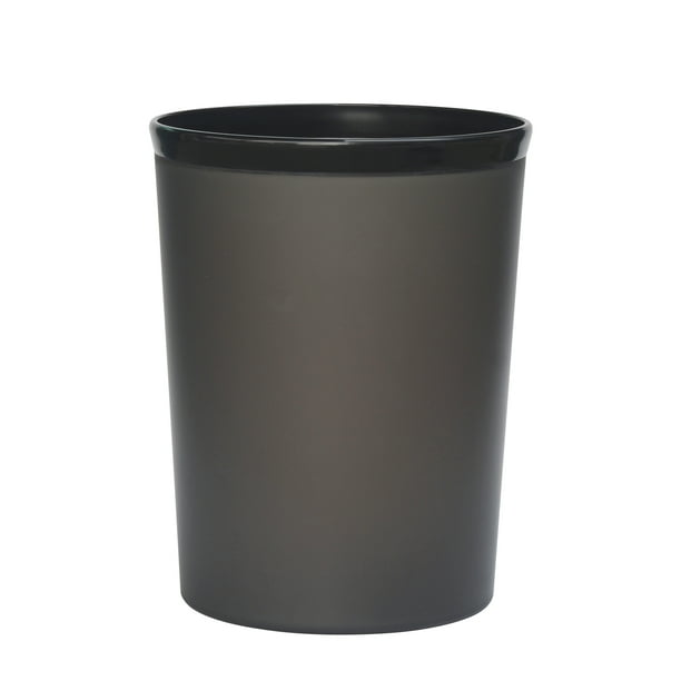 Mainstays Frosted Plastic Black Wastebasket - Walmart Business Supplies
