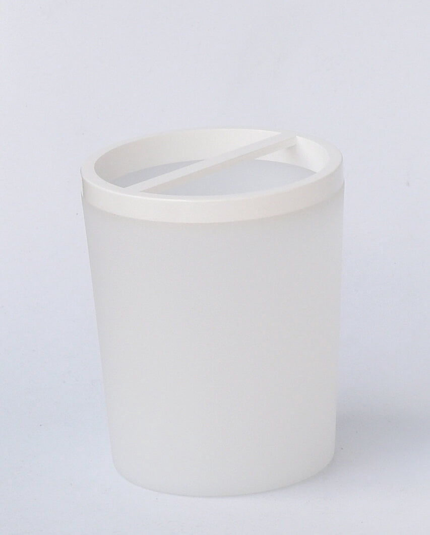 Mainstays Frosted White Plastic Toothbrush Holder