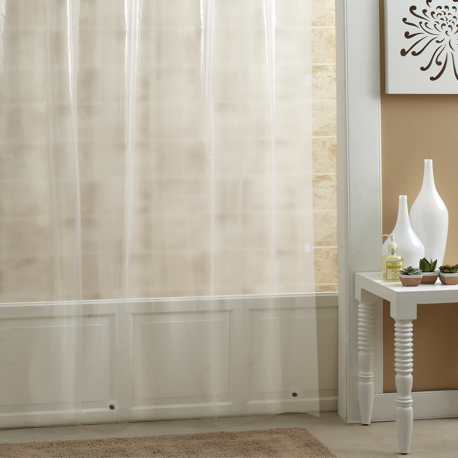 Mainstays Frosty PEVA Shower Curtain, 54" x 78" Waterproof