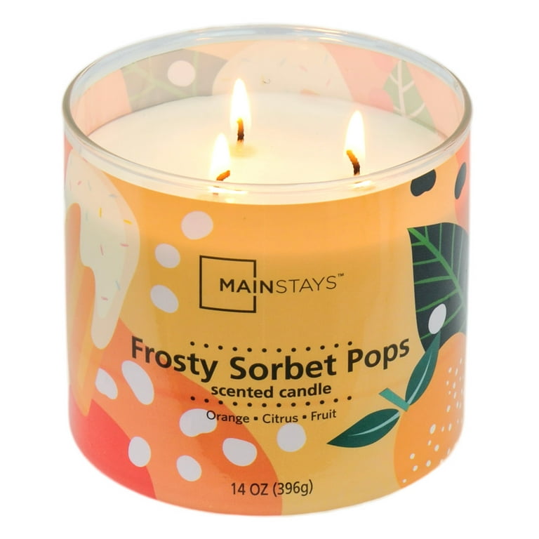 Mainstays Frosty Sorbet Pops Scented 3-Wick Decorative Glass