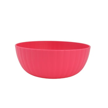 Mainstays - Fuchsia Pink Round Plastic Bowl, Ribbed, 38-Ounce