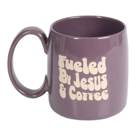 Mainstays Fueled by Jesus and Coffee Purple 20.5oz Stoneware Mug