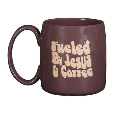 Mainstays Fueled by Jesus and Coffee Purple 20.5oz Stoneware Mug