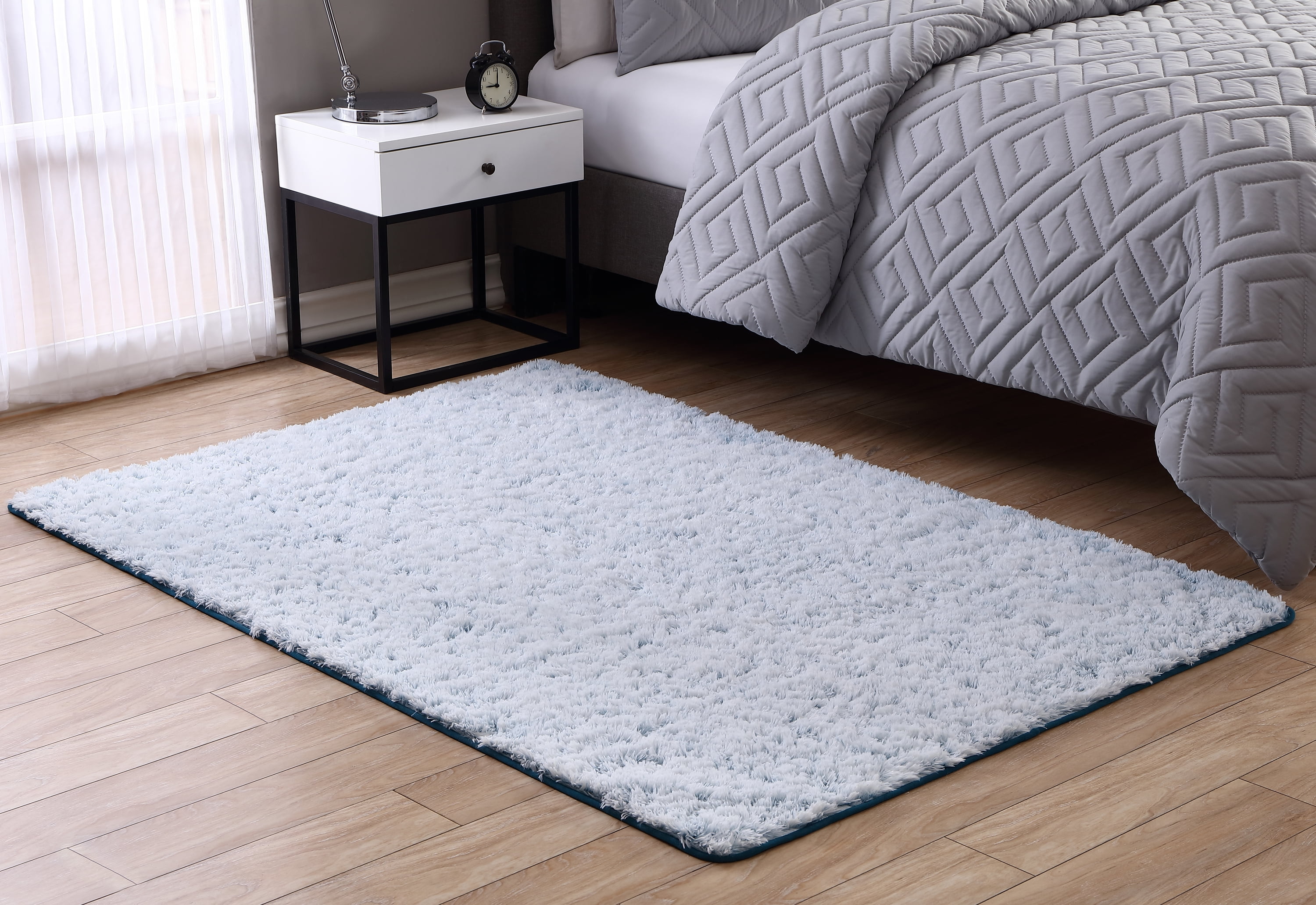 Mainstays Fuzzy Shag Area Rug, Multiple Colors and Sizes Available ...