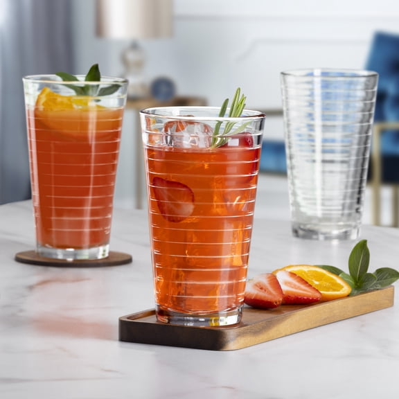 Mainstays Gallant Glass Drinkware Set, 16.2 oz, 8-Piece