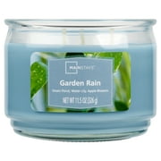 Mainstays Garden Rain Scented 3-Wick Glass Jar Candle, 11.5 oz
