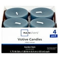 thumbnail image 1 of Mainstays Garden Rain Scented Votive Candles, Blue, 4 Count, 1 of 6