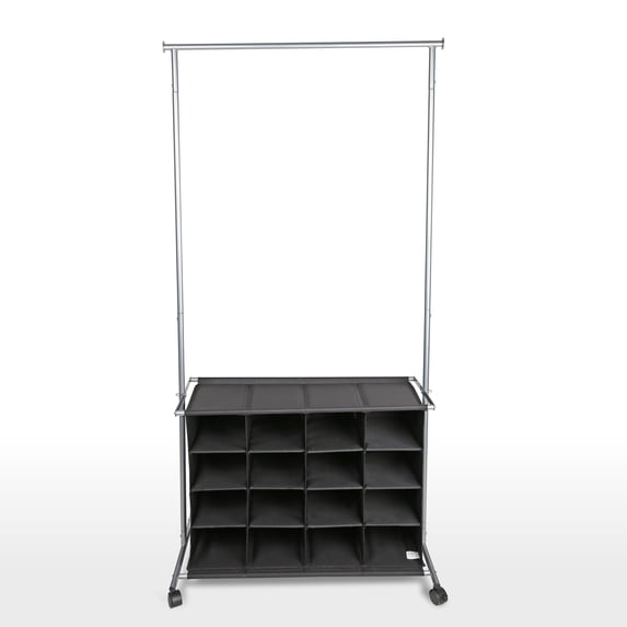 Garment Rack Silver Mainstays Garment Rack with Shoe Cubbies Silver Black Metal Frame for ...