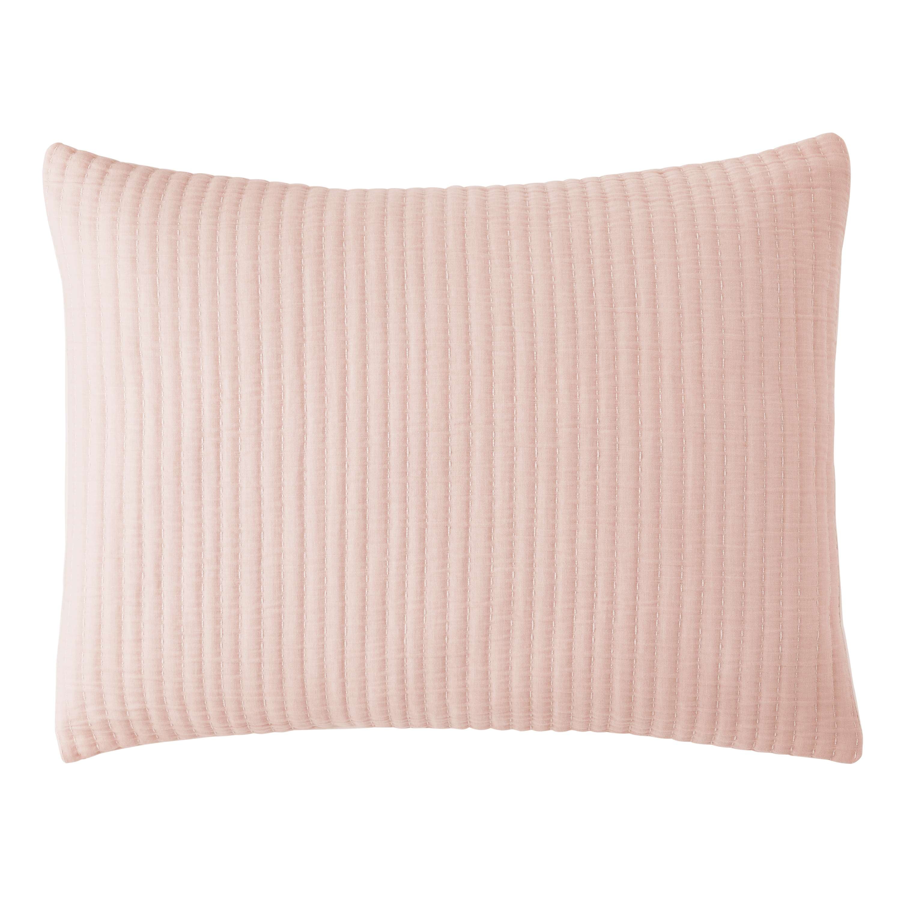 Mainstays King Pillow Sham - Blush Pink Matelasse, Cotton-Rich Decorative Bed Sham, 2 Pack