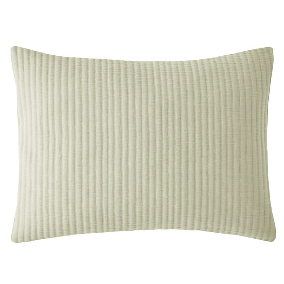 Mainstays King Pillow Sham - Green Matelasse, Cotton-Rich Decorative Bed Sham, 2 Pack