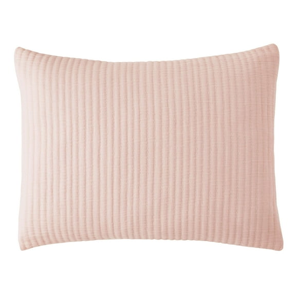 Mainstays Standard Pillow Sham - Blush Pink Matelasse, Cotton-Rich Decorative Bed Sham, 2 Pack