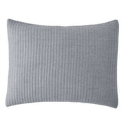 Mainstays Standard Pillow Sham - Grey Matelasse, Cotton-Rich Decorative Bed Sham, 2 Pack