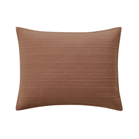 Mainstays Garment Washed Striped Pillow Sham, King, Terracotta Orange, 1 Pack