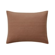 Mainstays Garment Washed Striped Pillow Sham, Standard, Terracotta Orange, 1 Pack
